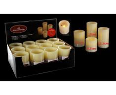 LED Kerze Echtwachskerze, gelb flackerndes LED Licht (15 cm)