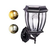 GFBHGNUM Solar Wandlampen Für Außen, Solar-LED Außen-Wand-Leuchten, Vintage Antik Retro Aussenwandleuchte, Dawn Automatische EIN/Aus Weißes Licht/Warmes Licht LED Solar Lampe Für Garten, Wand