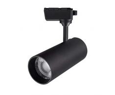 F Fityle LED Schienenstrahler Schienenleuchte Deckenspot Deckenstrahler Deckenleuchte Schienensystem Innenbeleuchtung 220-240V 30W - 6500k Schwarz