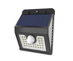 Solar Zaunlichter, Bewegungssensor Sicherheitslichter Solarbetriebene 30 LED Weiße Super Helle Wasserdichte Außenwandleuchten mit 3 Modi für Garten Garagentor