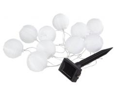 Best Season 477-13 LED-Solarlichterkette White Ball, 10-teilig, 2,7 m, outdoor, cool weiß