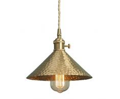 SHELLTB 18cm Copper Pendelleuchte, Modern Nordic Stil Deckenleuchte E27, Retro Messingleuchter für Wohnzimmer Schlafzimmer Esszimmer Küche