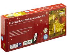 Idena 8582090 - 10 Stück LED Christbaumkerzen zum Klemmen, warm weiß, ca. 9 cm, mit Dimmer und 6 Stunden Timer Funktion, Batterie betrieben, mit Fernbedienung