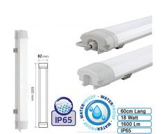 18W LED 60cm Feuchtraumleuchte Neutralweiß IP65 Wannenleuchte Proline Leuchte für Außen und Innen Wasserdicht Slim
