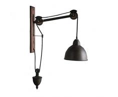 FEE-ZC Vintage Wandleuchten Verstellbare Industrielle Wandbeleuchtung Schwarzer Schirm Schirm Retro Iron Art Wandleuchte E27 Sockel Bar Study Parties Island, Black