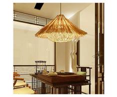 Wlgt Hirtenpersönlichkeit Bambus Lampenschirm Geflochtene Rattan Lampe Kronleuchter Moderne Natürliche Schlafzimmer Küche Wohnzimmer Retro Hotel Kronleuchter (Color : Vine color-Small)