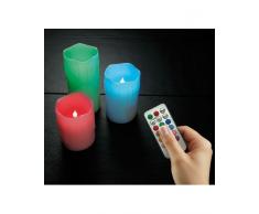 Lunartec Kerze mit Farbwechsel: Echtwachskerzen mit Farbwechsel-LED & Fernbedienung, 3er-Set (Echte Kerze mit Farbwechsel)