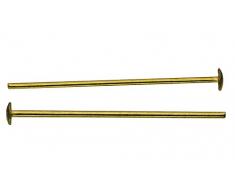 100x Kristall Verbinder Kettelstift Messing 45mm ~ Kronleuchter Lüster