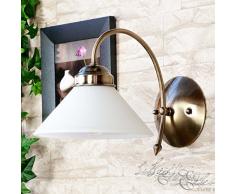 Innen - LED Energiespar-Wandleuchte 5 Watt im Jugendstil aus Metall und Echtglas IP20 Jugendstilleuchte Lampe Leuchte