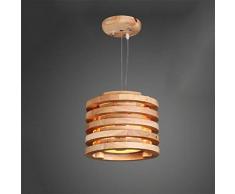 Kronleuchter Nordic Einstellbare Round Holzleuchter American Retro Single Head Massivholz-Pendelleuchte Personality Kreative Hohl Stil Deckenleuchte