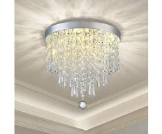 DLLT Modern kronleuchter Kristall K9 mit Elegantem Design, Rund Acry, 3 Lampenfassungen, Schöne Kristall deckenleuchte für Flur, Wohnzimmer, Schlafzimmer, Esszimmer, Hotel, Restaurant