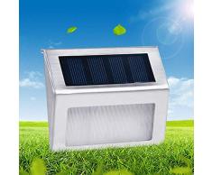 ZWMM Wandleuchte Aussen Led Aussenleuchten Wasserdicht LED-Außenlampe Solar, Wandterrasse Lichtgang Patio Schritt LED-Lampe Solarenergie wasserdichte Außenleuchte