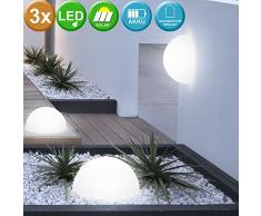 3er Set LED Wand Boden Solar Außen Leuchten Halb-Kugel Garten Lampen Rasen Balkon Veranda Beleuchtung