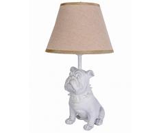 Mops Tischlampe Bulldogge Bulli Leuchte Weiss Tischleuchte Hund Landhaus Lampe cw073 Palazzo Exklusiv