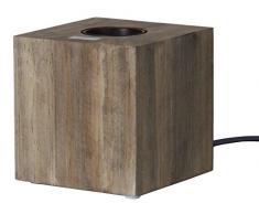 Holzleuchte Kub, E27 Fassung Farbe: natur, mit Schalter ca. 9 cm x 9 cm ( Leuchtmittel nicht enthalten )