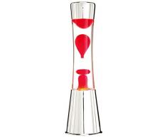 7even Lavalampe 40cm Rot & Klar/Magmaleuchte Inkl. Lampe und Leuchtmittel Tolles Retro-Geschenk aus Chrom, Glas und Licht