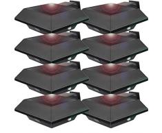 Uniquefire Schwarz Solarlampe 6 LEDs Dachrinnen Außenlampe Leuchte Wandlampe Solar für Garten, Terrasse, Fahrtweg, Höfe, Traufen (8 STK.)