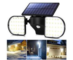 OUSFOT Solarlampen für Außen mit bewegungsmelder 56 LEDs Solarleuchten für außen Solarleuchten Garten Wasserdicht IP65 Einstellbar