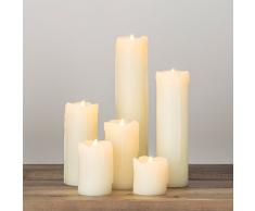 Lights4fun 6er Set LED Echtwachskerzen batteriebtrieben