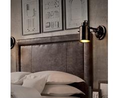 2x Retro Industrielle Wandleuchte Schwarz Strahler, MOTENT Vintage Stil 3,37 Breite Spot Deckenleuchte Schienensystem Wandbeleuchtung Werk Lampe für Flur Schlafzimmer Bar Café Restaurant