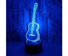 Led Kreative Tischlampe Bunte Farbe Farbe Touch 3D Stereo Shima Visuelle Atmosphäre Dekorative Lampe Gitarre Form