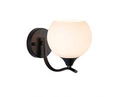 DFEIL Moderne Minimalistische Nachtwandleuchte Kreative Wohnzimmer Küche Cafe Hotel Schlafzimmer Schmiedeeisen Wandleuchte Flur Treppen Gang E27 Glaswand Laterne Leuchte (Color : 1-light)