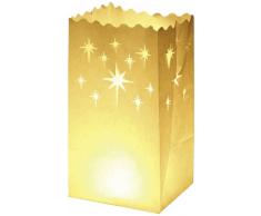 LUMINARIA 8545100 Lichtertüte Top Star groß - 10er Set, Windlicht, Zellstoff, 15 x 26 x 9 cm, Weiß