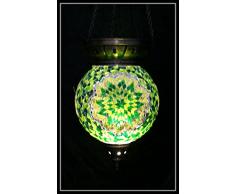 Mosaiklampe Mosaik - Hängelampe XL orientalische lampe Deckenlampe Grün Samarkand-Lights