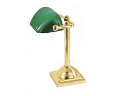 Bankerleuchte Grün Glas Gold 24 Karat Jugendstil Handarbeit E27 Design Leuchte Schreibtisch Beistelltisch