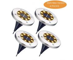 Solarleuchten Garten, BASEIN IP65 Wasserdichtigkeit Solar Bodenleuchte, 8 LEDs Warmwei? Solarlampe, Edelstahl Solar Gartenleuchten f¨¹r drau?en Rasen-Weise, Yard, Fahrstra?en, Hof, Gehweg (4 St¨¹ck)