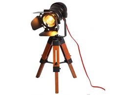 Tischlampe holz landhaus metall vintage schwarz dekorativ landhausstil e27 Nachttischleuchte nordic Stativ Tischleuchte antik treibholz led industrie design schlafzimmer