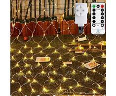 LED Lichternetz 3x2m 200 LEDs Ollny Lichterkette mit Fernbedienung & Timer 8 Modi für Weihnachten Partydekoration Geburstag Hochzeit Wohnzimmer Kinderzimmer, Anschließbar-bis zu 3 Sätze