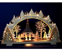 3D Schwibbogen Seiffener Kirche & Kurrende Handarbeit Erzgebirge Seiffen Lichterbogen für Weihnachten