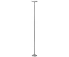 UNILUX 100340559 First Halogen Stehleuchte Stahl Aluminium metallgrau 230V IP20 22W Stehleuchte modern Deckenfluter Standleuchte warmweiss 5060lm Wohnzimmer