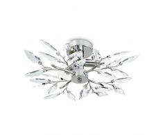 Silber-Kronleuchter im nordischen Stil, postmoderne Deckenleuchte aus 9W3-Kristall. Blattkristall-Deckenleuchte Kristall-Hängelampe mit Blumenpersönlichkeit