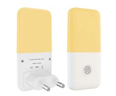 Babyliya Steckdose LED Nachtlicht mit Dämmerungssensor, Energieeffizient Warmweiß Lampe mit Einstellbarer Helligkeit für Mitternacht Bequemlichkeit, Schlafzimmer, Kinderzimmer, Flur, Treppe, 2 Stück