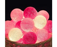 Cotton Ball Lichterkette Batteriebetrieben - 3,5M 20 LED Kugel Lichterketten Innen Wandleuchte Weihnachtsbeleuchtung Deko für Hochzeit, Zimmer, Home, Party