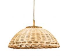 Helios Leuchten 202073 Deckenlampe Korblampe natur-farbig | Rattanlampe Rattanleuchte rustikal Landhausstil | Pendellampe Pendelleuchte Rattan | Hängeleuchte 1xE27