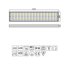 Rasterleuchte EVG geeignet für 2x LEUCHTSTOFFRÖHREN T8 150cm G13 230V Rasterlampe Bürolampe Deckenleuchte
