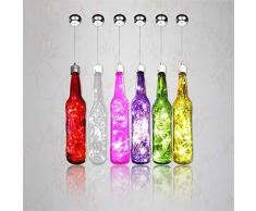 AI LI WEI Beautiful Lamps/Weinflasche Kopf Kronleuchter, Led Kreative Weinflasche Glas Kronleuchter Starlight Loft Restaurant Küche 6-Heads Kronleuchter (Color : White)