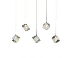 Modern Pendelleuchte K9 Kristall Geometrie Design Pendelampe Kreative Deckenleuchte Lüster hochwertigem Innenbeleuchtung Dekoration Hängelampe 5*Flamme 5*G4 Warmweiß 3000K