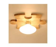 & Nordic Creativity Puzzle Deckenleuchte, Holz Kunstglas E27 Lampenfassung, Wohnzimmer Dekor Kinderzimmer Flur Restaurant Cafe Deckenleuchten Deckenlampe Schatten (Color : Warm light)
