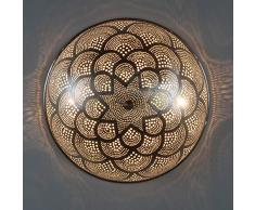 Orientalische Wandleuchte Handmade Wandlampe Rahila D35 Silber | Echt versilberte Messing-Lampe | Kunsthandwerk aus Ägypten | Prachtvolle Wandbeleuchtung für tolle Lichteffekte wie aus 1001 Nacht