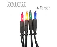 Hellum 832075 Lichterkette 20 Pisellokerzen bunt / 5,85 m/innen/Zuleitung 2x1,5 m grün