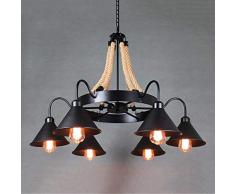 CTO The Industrial Chandelier Style Beleuchtung Lgoodl Nostalgie Loft Hanfseil Kronleuchter Lichter Schmiedeeisen 6/8 der Inflorescences Innenbeleuchtung (Edition: 8 Sprinkler),6 Köpfe