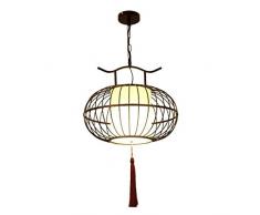 LYHY Chinesische Laternen Kronleuchter, orientalische Art Vintage Birdcage Anhänger Deckenleuchte, Home Decor Beleuchtung als Hängelampe für Wohnzimmer Schlafzimmer Restaurant, schwarz, 30 cm