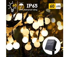 LED Solar Lichterkette Außen| infinitoo 8M (26.24ft)60er Solar Beleuchtung Lichterketten IP65 Wasserdicht Warmweiß, 8 Modi, Fest Deko für Garten Innen Terrasse, Party