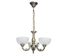 MW-Light 318011103 Antiker Kronleuchter 3 Flammig Klassisch Messing Glasschirme