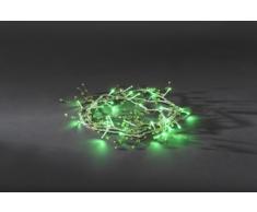 Konstsmide 3172-903 LED Dekolichterkette grün-transparente Perlen / für Innen (IP20) / 24V Innentrafo /32 grünen Dioden / transparentes Kabel