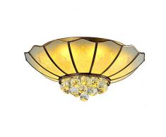 Kreative Messing Regenschirm Deckenleuchte, Retro Gold Kristall Deckenlampe, Für Wohnzimmerlampe Schlafzimmerlampe Study Büro Innenleuchte, Milchglas Weiches Licht E27 × 4 Flamme Ø52.5Cm Warmes Licht